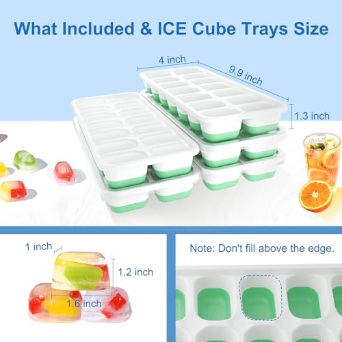 Ice Cube Trays with Lid for Freezer