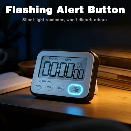 Digital Kitchen Timer Magnetic Loud Alarm (Black)