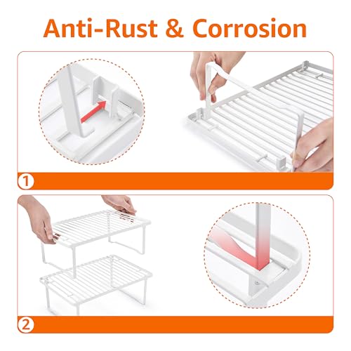 Stackable Metal Kitchen Storage Shelves for Dishes