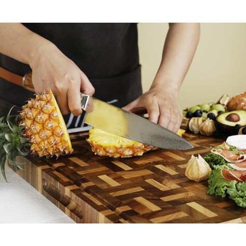 Cutting Board XXL Large End Grain Acacia Wood Mixed With Oak (Acacia XXL)
