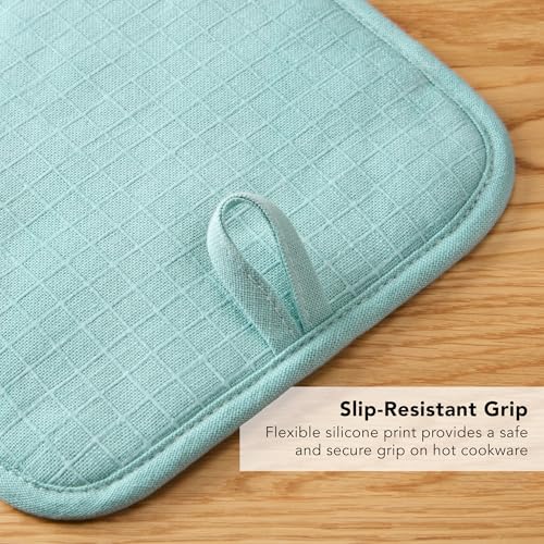 Gourmet Series Gridlines Pot Holders 2 (Mineral Water Aqua)