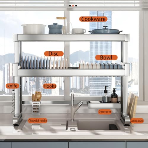 Over the Sink Dish Drainer Drying Rack 3 Tier