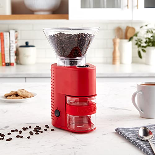 Bistro Electric Conical Burr Coffee Grinder (7.75 oz / Red)