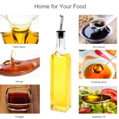 8Pcs 17oz Olive Oil Dispenser Bottle (17oz Stainless Steel Spout)