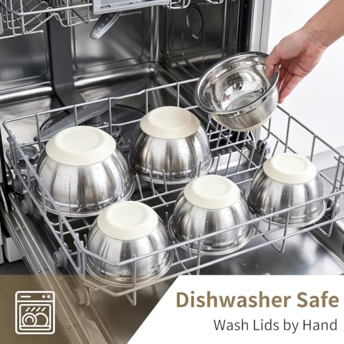 21 PCS Khaki Mixing Bowls with Lids Set (21Pcs khaki Mixing Bowls)