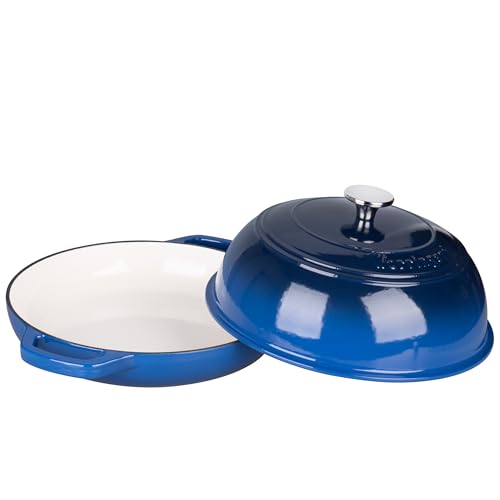Enameled Cast Iron Dutch Oven Pot with Lid (Blue)