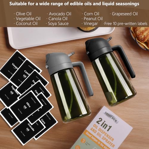 Olive Oil Sprayer for Cooking 16oz (Black / 1 Pack)