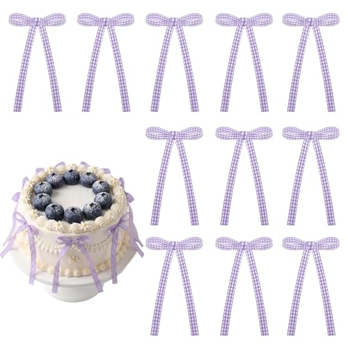 Bow Cupcake Toppers Bow Birthday Decorations Coquette Themed Bow Cake Topper for Bridal Wedding