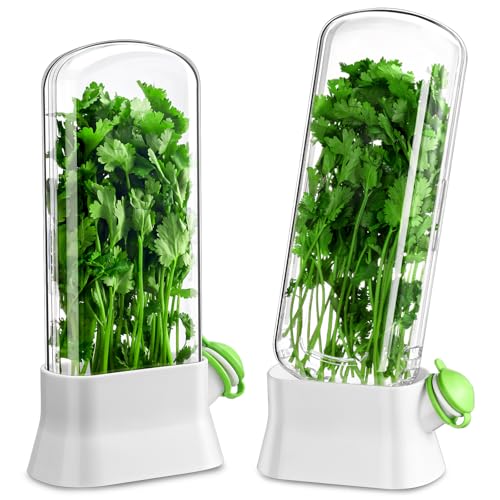 2 Pcs Herb Saver for Refrigerator Fresh Herb Keeper