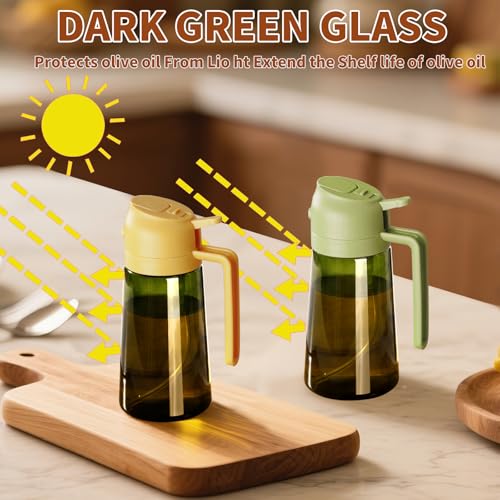 Olive Oil Dispenser and Oil Sprayer (Yellow / 1 Pack)