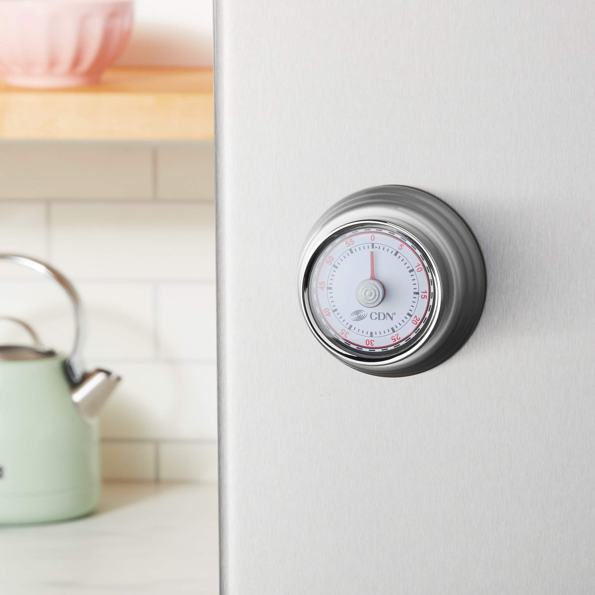 Compact 60 Min Mechanical Timer (Silver)
