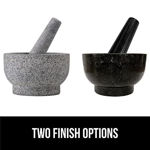 Natural Granite Stone Lab Mortar and Pestle Set (Unpolished Gray / 1.5 Cup)