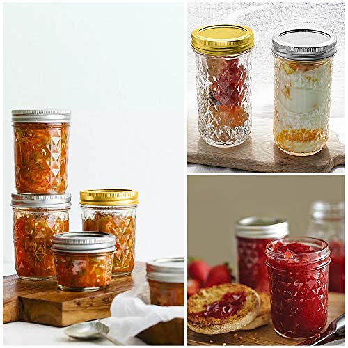 Mason Jars 8 OZ Mason Jars Canning Jars Jelly Jars With Regular Lids and Bands