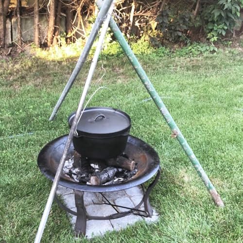 16QT Cast Iron Dutch Oven with Lip Lid & Bail Handle