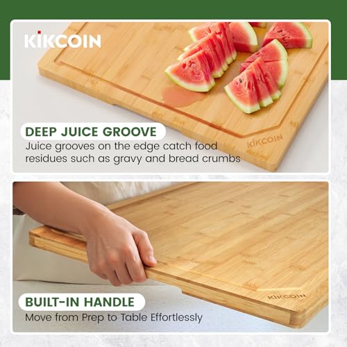 30”×20” Bamboo Cutting Boards for Kitchen (Natural / 30"L x 20"W)