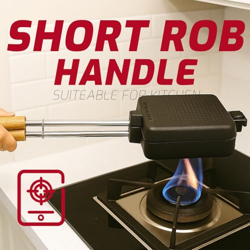 Campfire Pie Iron 4.9" Large Cast Iron Sandwich Maker for Camping 2 Pcs with Storage Bag