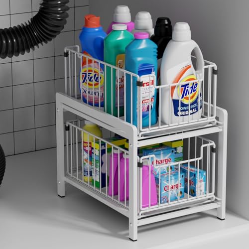 2 Tier Sliding Basket Drawer Organizer