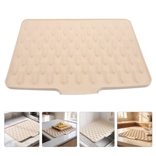 3pcs Large Silicone Dish Drying Mat Sloped Drainage for Counter