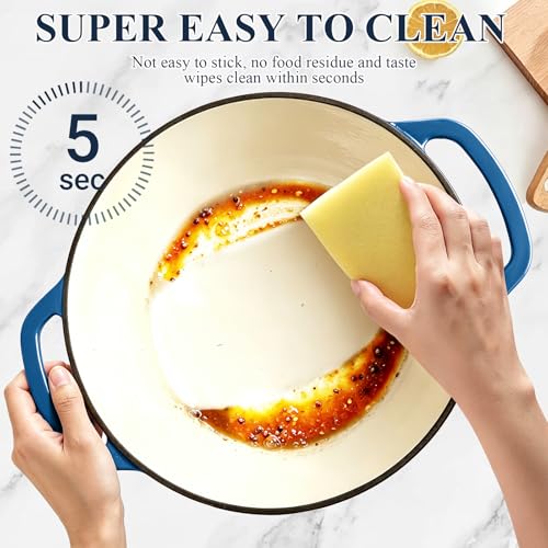 Enameled Cast Iron Dutch Oven (Blue)