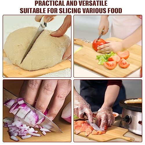 12 Packs 17 x 13 Inch Wooden Bamboo Cutting Board Set with Handles Large Kitchen Serving Plain Chopping Board Bulk Gifts for Mom for Vegetables Meat Pizza Cheese Fruit Bread (17 x 13 Inch)