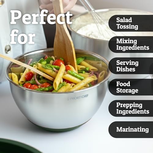 28pc Stainless Steel Mixing Bowls with Lids Set (Utensils - Green)