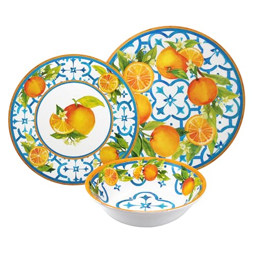 18 Piece Luxury Melamine Dinnerware Set