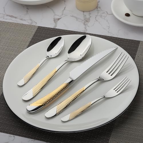 Gold Silverware Set 20