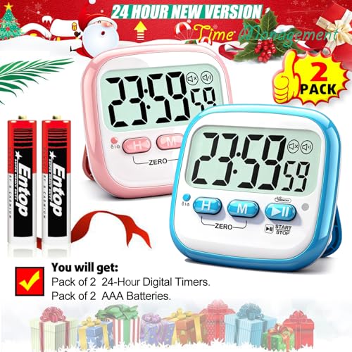 2 Pack Classroom Timers for Kids Teachers (2* Sky Blue & Pink)