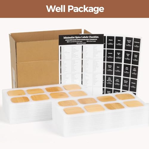Square Glass Spice Jars with Labels