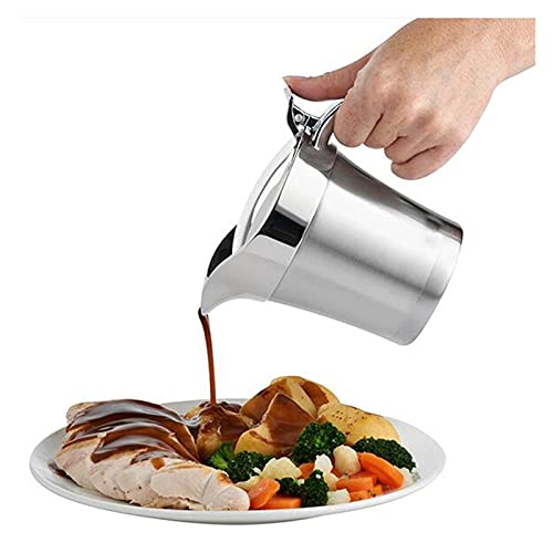 Gravy Bowl Double Insulated Wall Stainless Steel Gravy Sauce Dressing Boat 450ml Gravy Boat