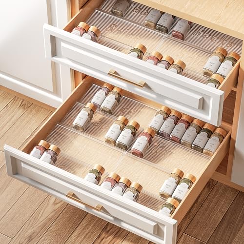 Expandable Clear Spice Drawer Organizer 8P & 4P