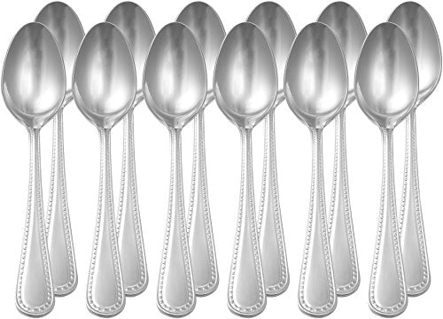 Stainless Steel Dishwasher Safe Dinner Spoons with Pearled Edge