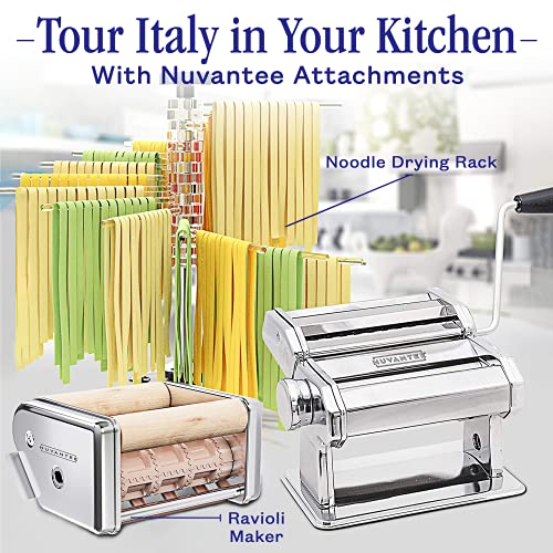 Pasta Maker with Adjustable Thickness Settings (Silver)