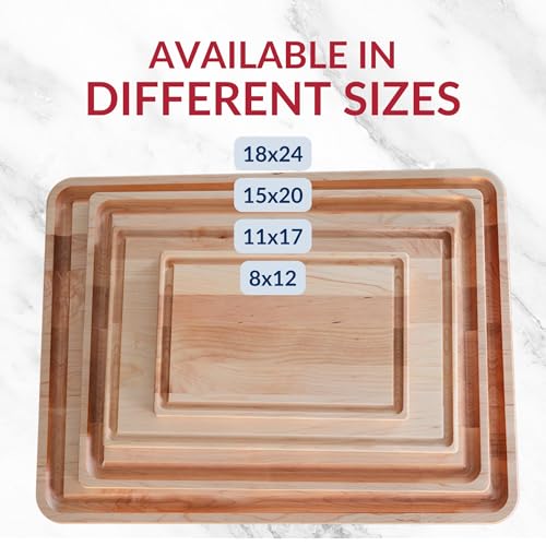 Maple Wood Cutting Board (14"L x 9"W)