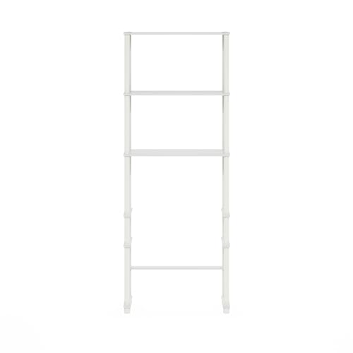 Turn-N-Tube Over The Toilet Storage, 3-Shelf Over The Toilet Organizer, Freestanding Space Saver Bathroom Shelf, for Bathroom Organizers and Storage, White (White/White / Basic Rack)