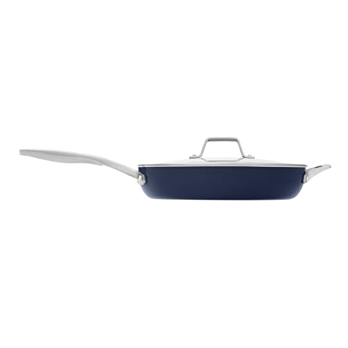 Premier Ceramic Nonstick 12" Frying Pan with Lid (12" Fry Pan with Lid / Midnight Blue)