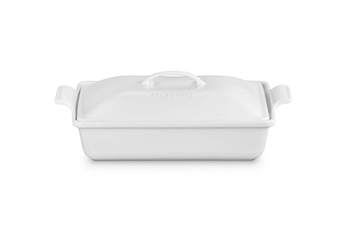 Stoneware Heritage Covered Rectangular Casserole (White)