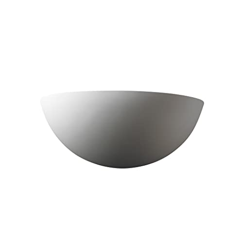 Justice Design Dimmable Ceramic Quarter Sphere Paintable Wall Sconce Light for Living Room
