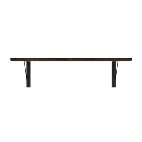 Wall Shelves 23.6" Long Floating Shelves with Metal Brackets (Rustic Brown / 23.6 Inch)