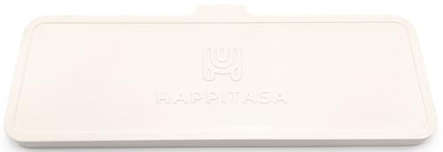 Silicone Soap Dish Tray and Sponge Holder with Drain Chute (Vanilla Cream / (LG) 12"x4")