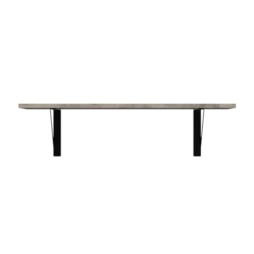 Wall Shelves 23.6" Long Floating Shelves with Metal Brackets (Grey Wash / 23.6 Inch)