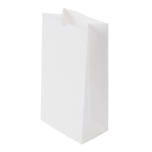 Bag Tek 6lb Paper Bags 100 Disposable Lunch Bags (6 lb / White)