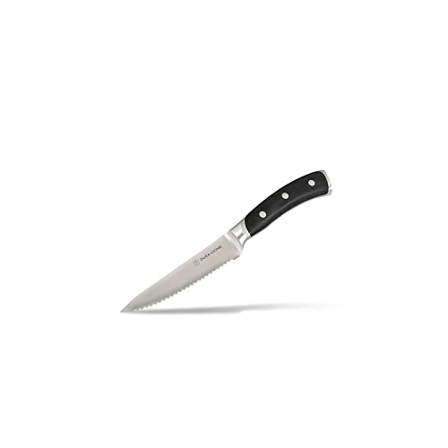 4 Piece Serrated Kitchen Steak Knife Set (Black / 4.5")