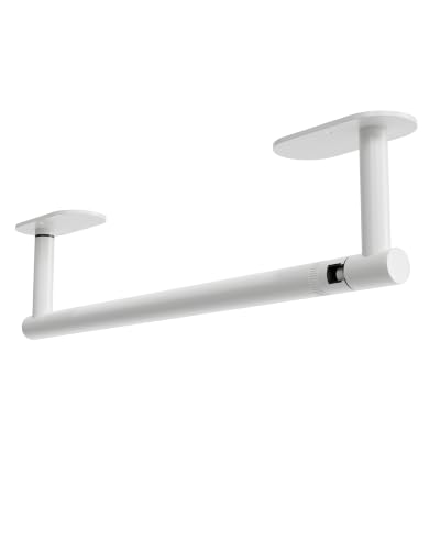 White Paper Towel Holder Under Cabinet Self Adhesive or Wall Mount (White / Standard Holder)