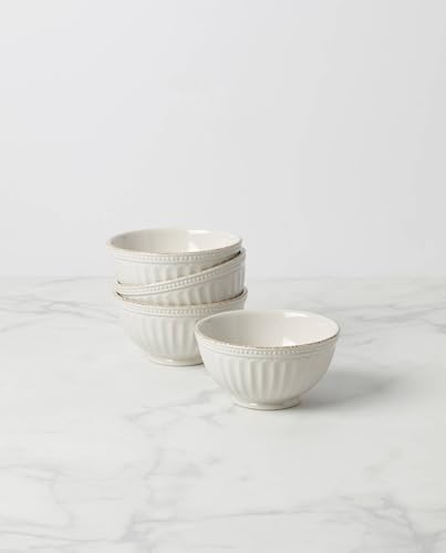 French Perle Groove White All (All-Purpose Bowls, Set of 4)