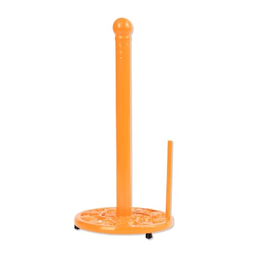 Orange Cast Iron Paper Towel Holder for Kitchen Countertop (Orange-pumpkin)
