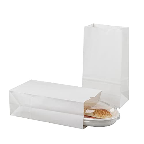 Bag Tek 6lb Paper Bags 100 Disposable Lunch Bags (6 lb / White)