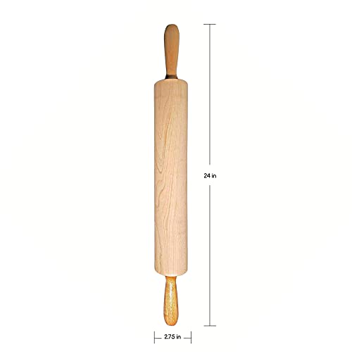 Rolling Pin 2.75 in x 15 in Barrel (2.75-inch by 15-inch / Natural)