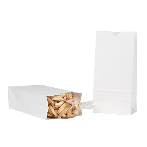 Bag Tek 2lb Paper Bags 100 Disposable Lunch Bags (2 lb / White)
