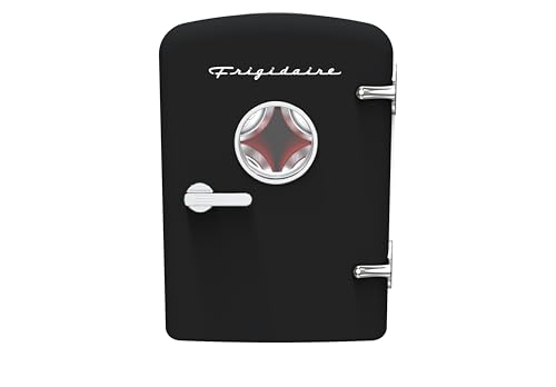 Retro 9 Can Mini Personal Fridge Portable Cooler (Black)